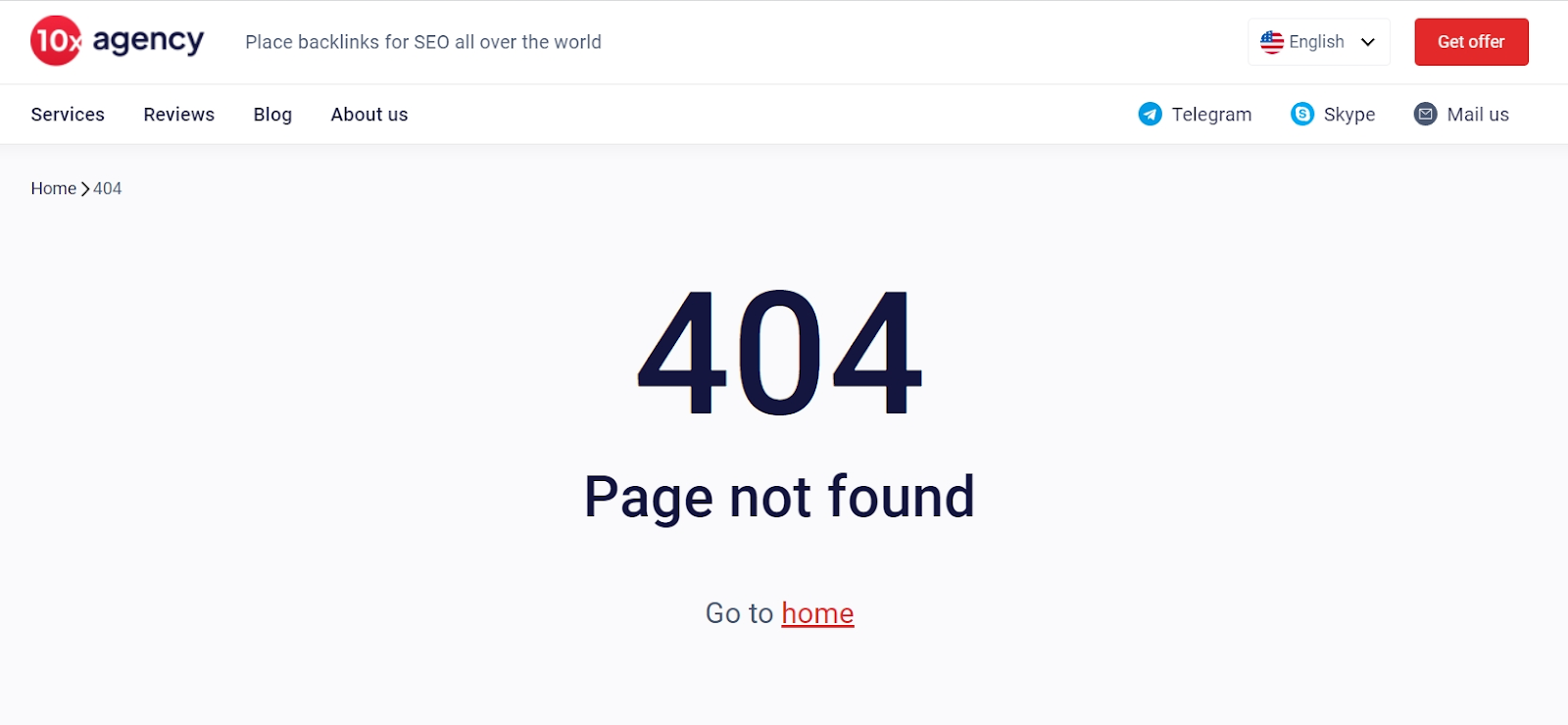 Page with "404 Not Found" status code